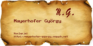 Mayerhofer György névjegykártya